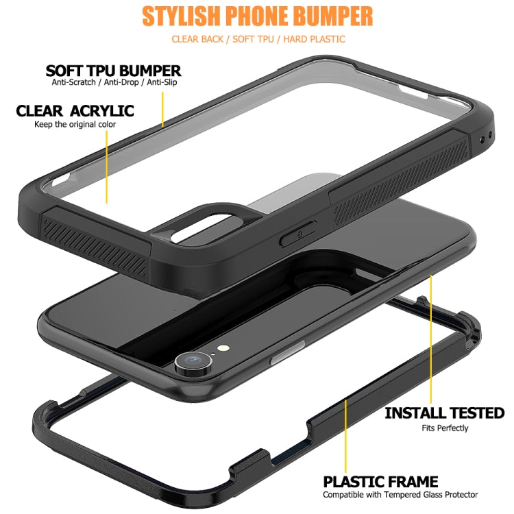 For iPhone XR Transparent Series Frame TPU + PC Dust-proof Scratch-proof Drop-proof Protective Case