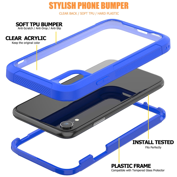For iPhone XR Transparent Series Frame TPU + PC Dust-proof Scratch-proof Drop-proof Protective Case