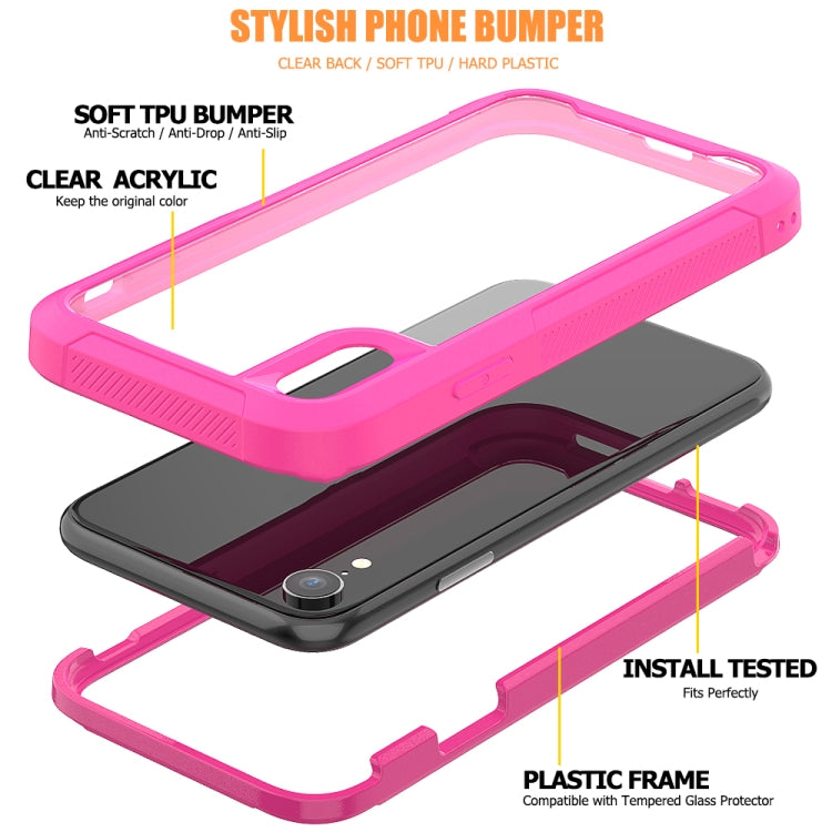 For iPhone XR Transparent Series Frame TPU + PC Dust-proof Scratch-proof Drop-proof Protective Case