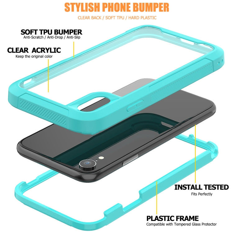 For iPhone XR Transparent Series Frame TPU + PC Dust-proof Scratch-proof Drop-proof Protective Case