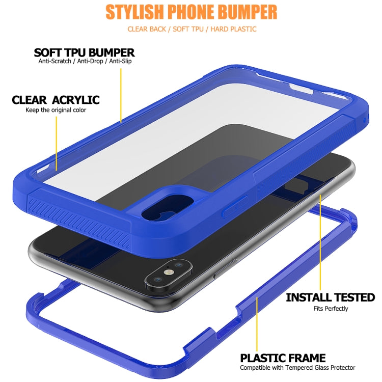 For iPhone XS Max Transparent Series Frame TPU + PC Dust-proof Scratch-proof Drop-proof Protective Case
