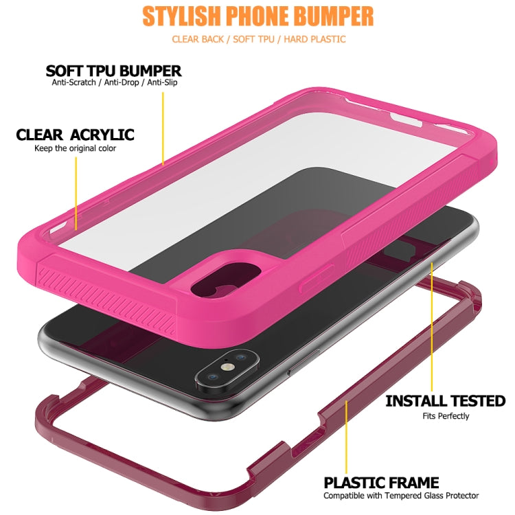 For iPhone XS Max Transparent Series Frame TPU + PC Dust-proof Scratch-proof Drop-proof Protective Case