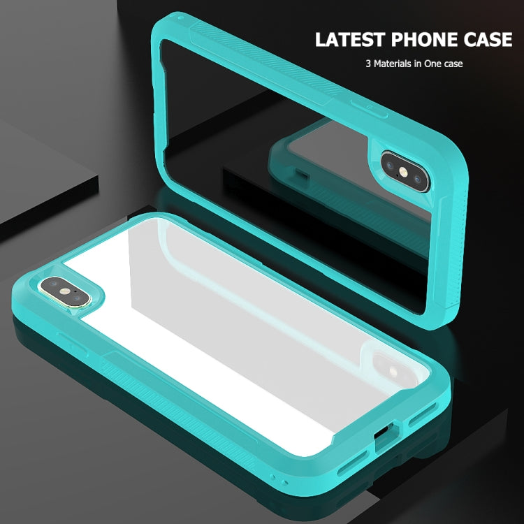 For iPhone XS Max Transparent Series Frame TPU + PC Dust-proof Scratch-proof Drop-proof Protective Case