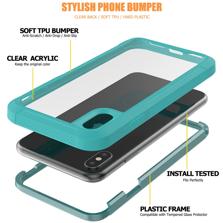 For iPhone XS Max Transparent Series Frame TPU + PC Dust-proof Scratch-proof Drop-proof Protective Case