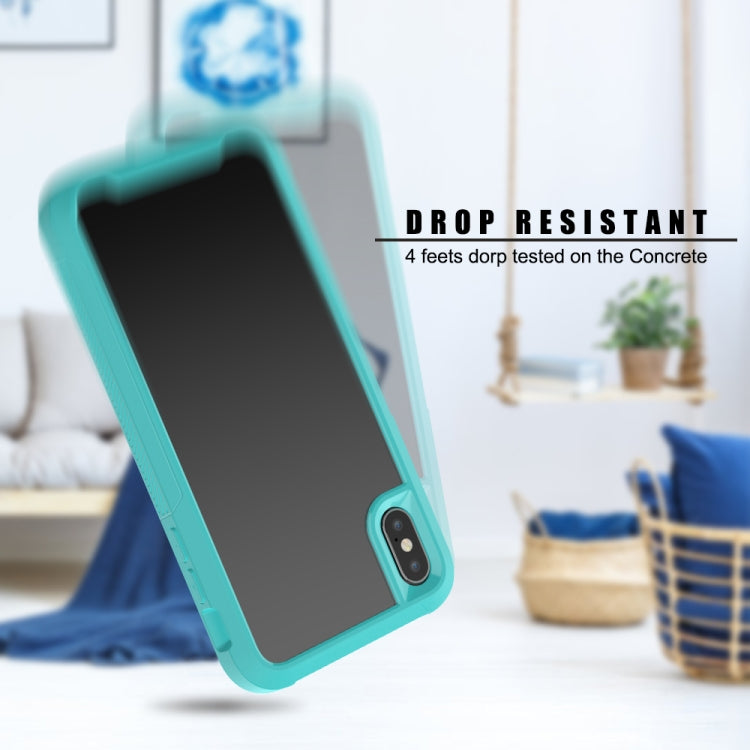 For iPhone XS Max Transparent Series Frame TPU + PC Dust-proof Scratch-proof Drop-proof Protective Case