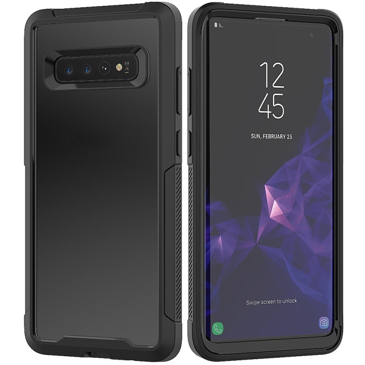 For Galaxy S10 Transparent Series Frame TPU + PC Dust-proof Scratch-proof Drop-proof Protective Case