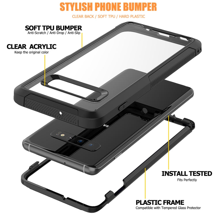For Galaxy S10 Transparent Series Frame TPU + PC Dust-proof Scratch-proof Drop-proof Protective Case