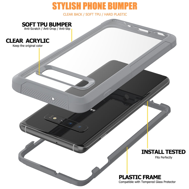 For Galaxy S10 Transparent Series Frame TPU + PC Dust-proof Scratch-proof Drop-proof Protective Case