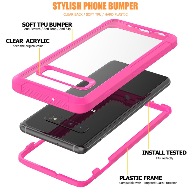 For Galaxy S10 Transparent Series Frame TPU + PC Dust-proof Scratch-proof Drop-proof Protective Case