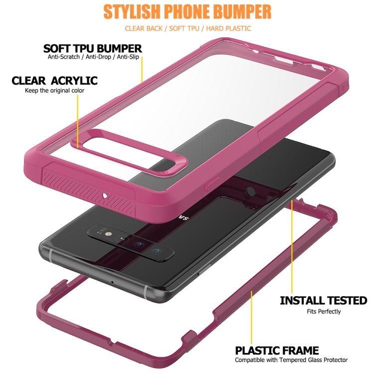 For Galaxy S10+ Transparent Series Frame TPU + PC Dust-proof Scratch-proof Drop-proof Protective Case