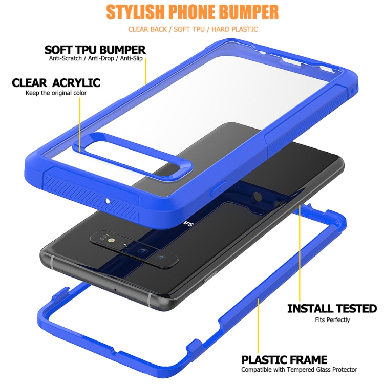 For Galaxy S10+ Transparent Series Frame TPU + PC Dust-proof Scratch-proof Drop-proof Protective Case