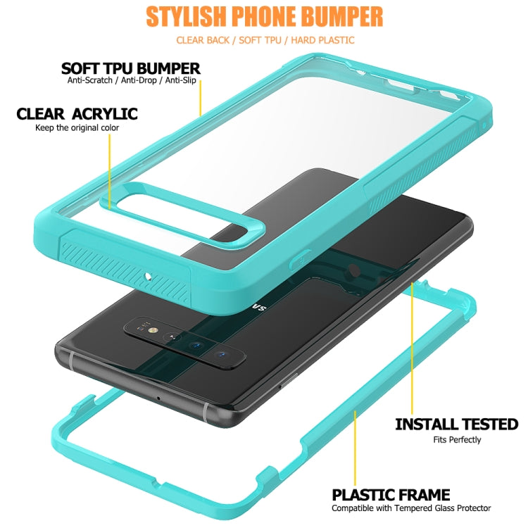 For Galaxy S10+ Transparent Series Frame TPU + PC Dust-proof Scratch-proof Drop-proof Protective Case
