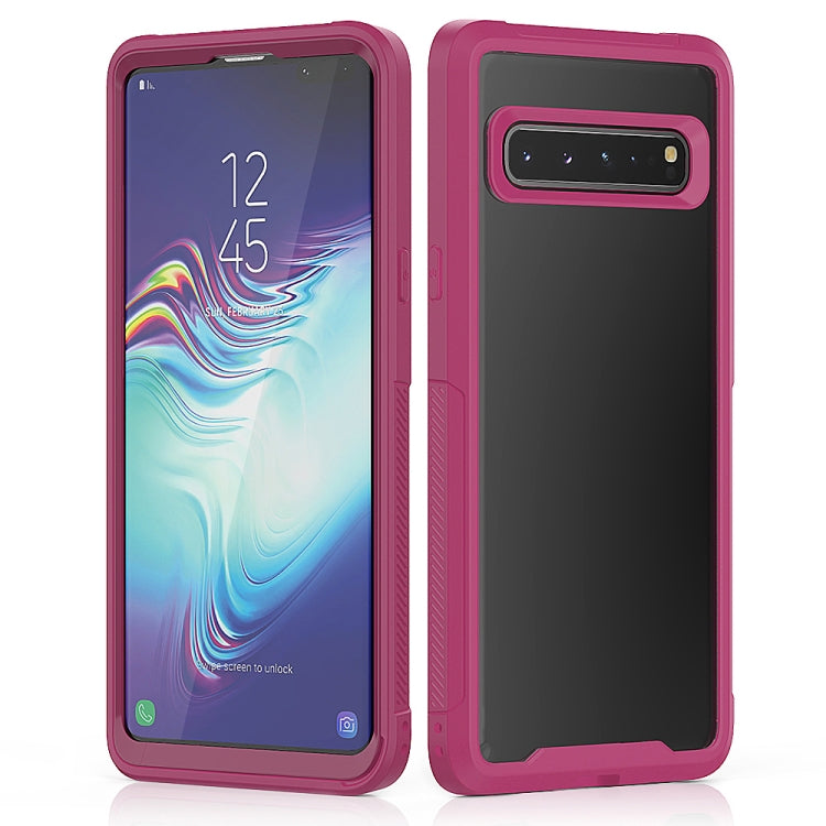 For Galaxy S10 5G Transparent Series Frame TPU + PC Dust-proof Scratch-proof Drop-proof Protective Case