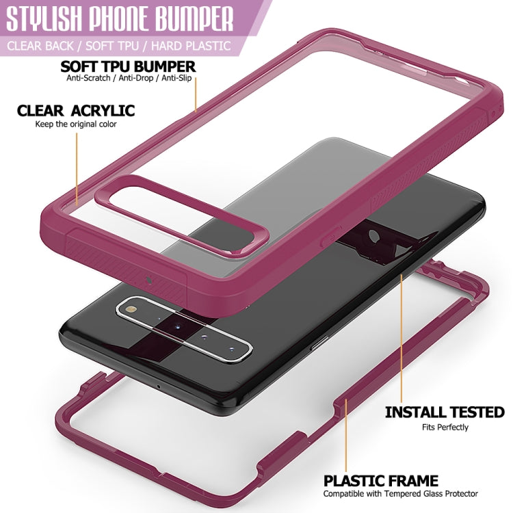 For Galaxy S10 5G Transparent Series Frame TPU + PC Dust-proof Scratch-proof Drop-proof Protective Case