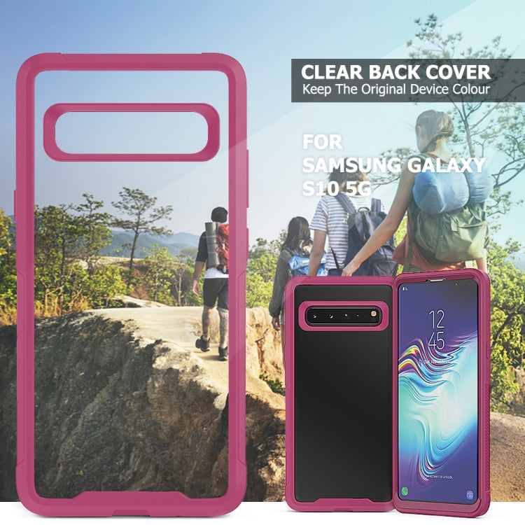 For Galaxy S10 5G Transparent Series Frame TPU + PC Dust-proof Scratch-proof Drop-proof Protective Case