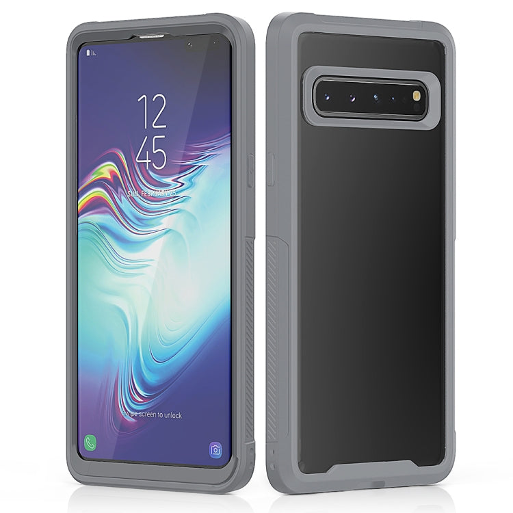 For Galaxy S10 5G Transparent Series Frame TPU + PC Dust-proof Scratch-proof Drop-proof Protective Case