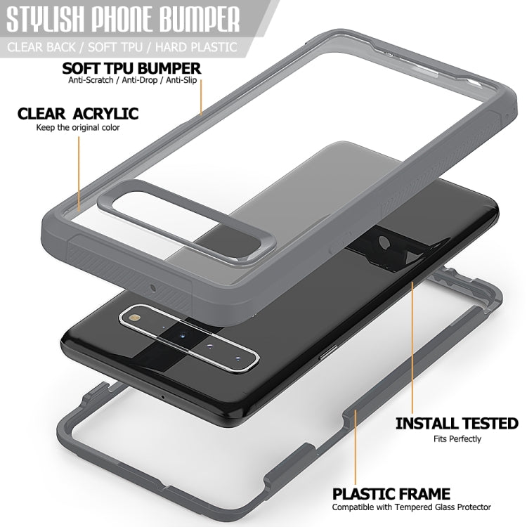 For Galaxy S10 5G Transparent Series Frame TPU + PC Dust-proof Scratch-proof Drop-proof Protective Case