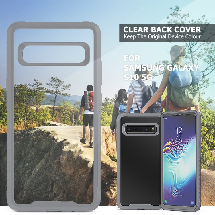For Galaxy S10 5G Transparent Series Frame TPU + PC Dust-proof Scratch-proof Drop-proof Protective Case
