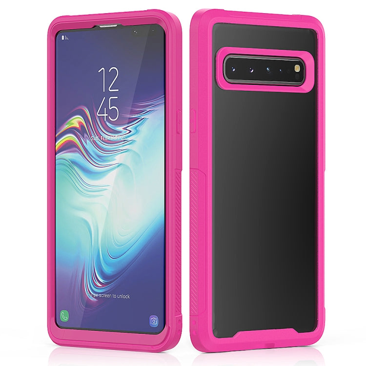 For Galaxy S10 5G Transparent Series Frame TPU + PC Dust-proof Scratch-proof Drop-proof Protective Case