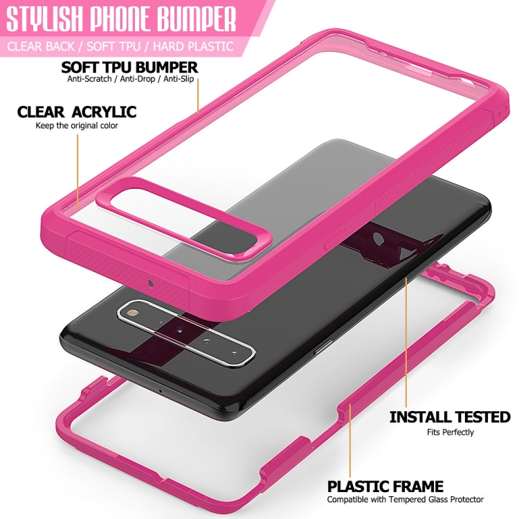 For Galaxy S10 5G Transparent Series Frame TPU + PC Dust-proof Scratch-proof Drop-proof Protective Case