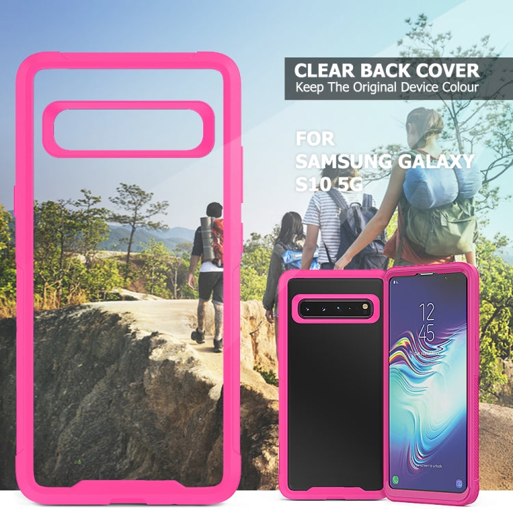 For Galaxy S10 5G Transparent Series Frame TPU + PC Dust-proof Scratch-proof Drop-proof Protective Case