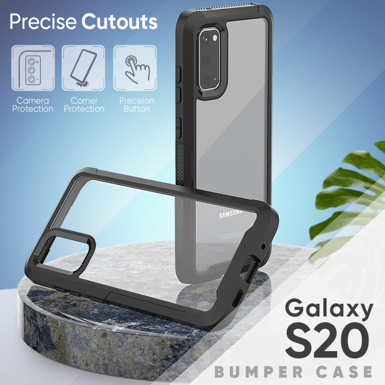 For Galaxy S20 Transparent Series Frame TPU + PC Dust-proof Scratch-proof Drop-proof Protective Case