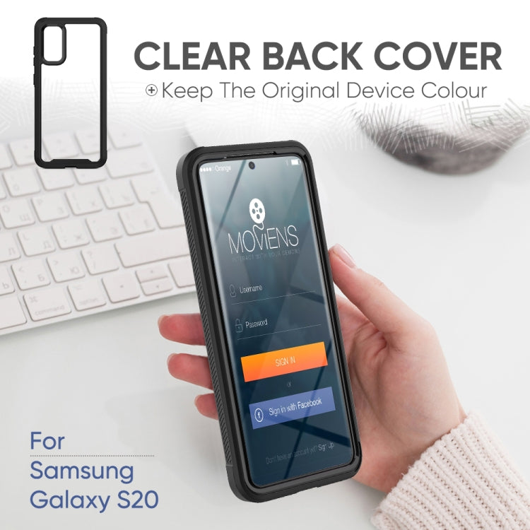 For Galaxy S20 Transparent Series Frame TPU + PC Dust-proof Scratch-proof Drop-proof Protective Case