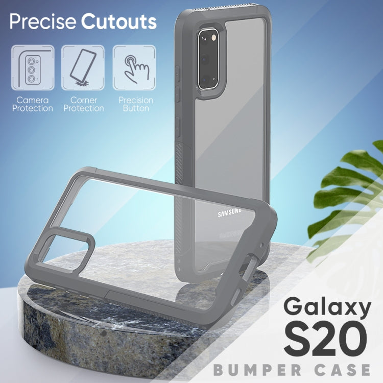 For Galaxy S20 Transparent Series Frame TPU + PC Dust-proof Scratch-proof Drop-proof Protective Case