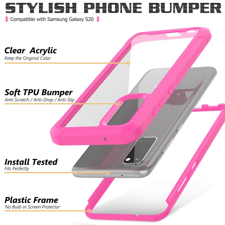 For Galaxy S20 Transparent Series Frame TPU + PC Dust-proof Scratch-proof Drop-proof Protective Case