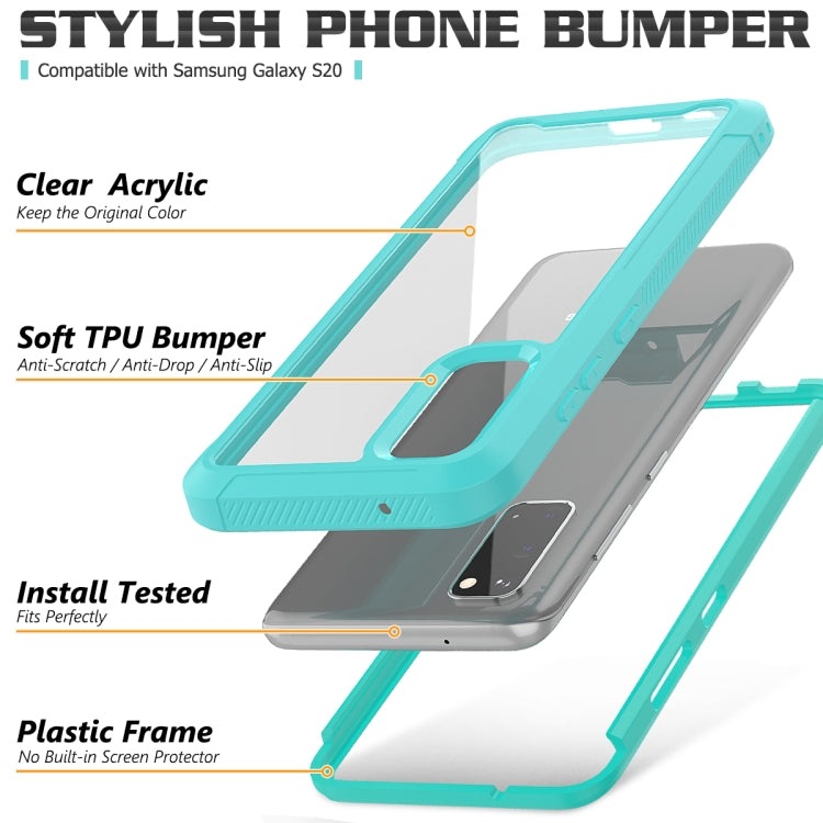 For Galaxy S20 Transparent Series Frame TPU + PC Dust-proof Scratch-proof Drop-proof Protective Case