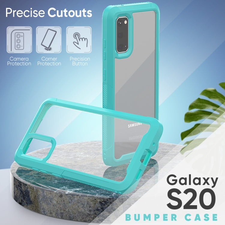 For Galaxy S20 Transparent Series Frame TPU + PC Dust-proof Scratch-proof Drop-proof Protective Case