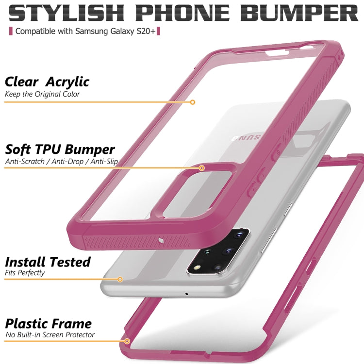 For Galaxy S20+ Transparent Series Frame TPU + PC Dust-proof Scratch-proof Drop-proof Protective Case