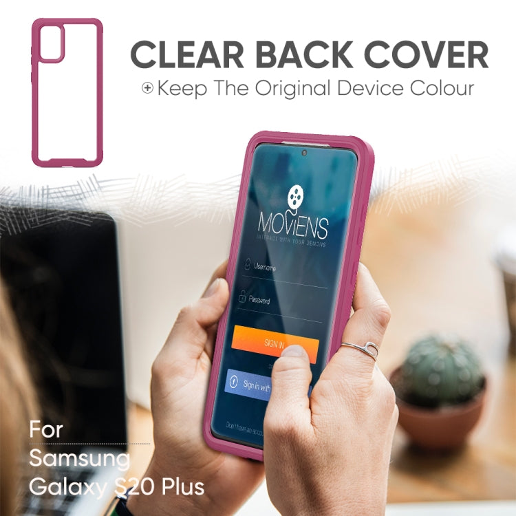 For Galaxy S20+ Transparent Series Frame TPU + PC Dust-proof Scratch-proof Drop-proof Protective Case