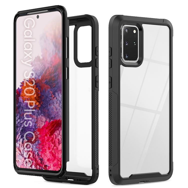 For Galaxy S20+ Transparent Series Frame TPU + PC Dust-proof Scratch-proof Drop-proof Protective Case