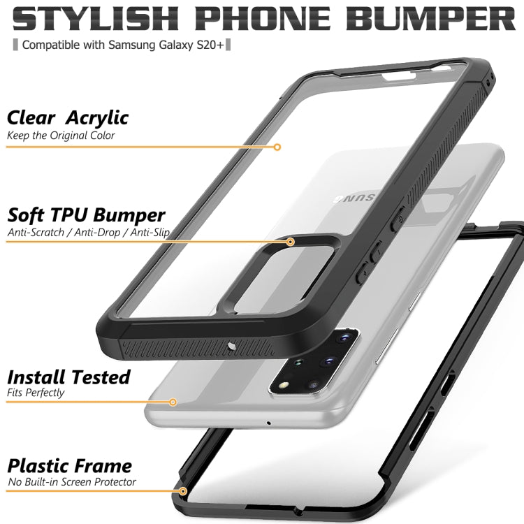 For Galaxy S20+ Transparent Series Frame TPU + PC Dust-proof Scratch-proof Drop-proof Protective Case