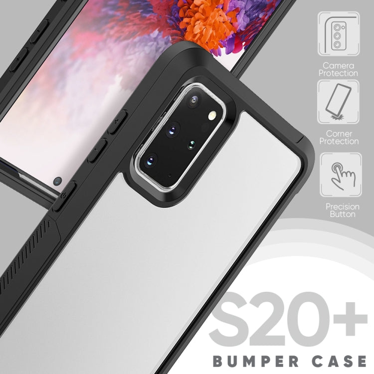 For Galaxy S20+ Transparent Series Frame TPU + PC Dust-proof Scratch-proof Drop-proof Protective Case