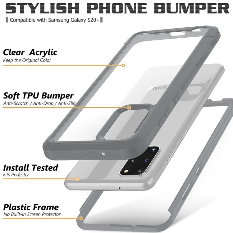 For Galaxy S20+ Transparent Series Frame TPU + PC Dust-proof Scratch-proof Drop-proof Protective Case