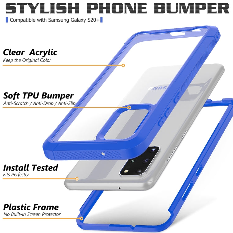 For Galaxy S20+ Transparent Series Frame TPU + PC Dust-proof Scratch-proof Drop-proof Protective Case