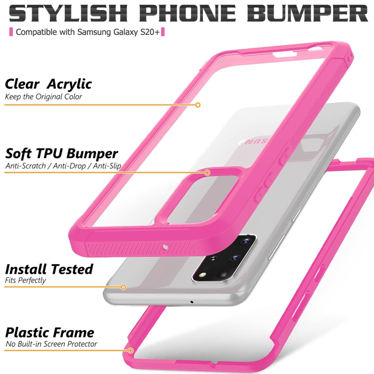 For Galaxy S20+ Transparent Series Frame TPU + PC Dust-proof Scratch-proof Drop-proof Protective Case