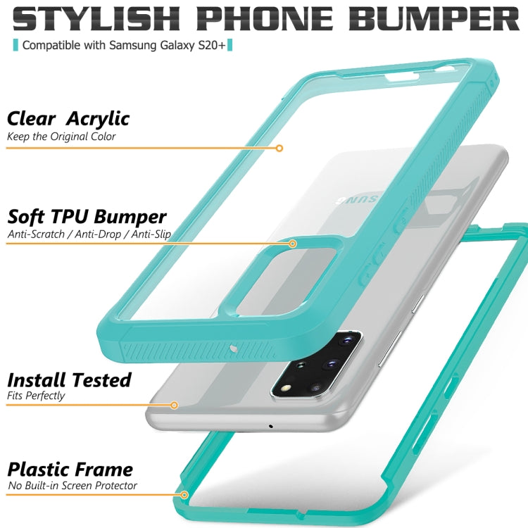 For Galaxy S20+ Transparent Series Frame TPU + PC Dust-proof Scratch-proof Drop-proof Protective Case