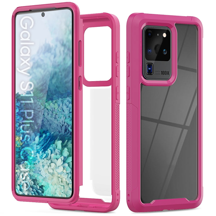 For Galaxy S20 Ultra Transparent Series Frame TPU + PC Dust-proof Scratch-proof Drop-proof Protective Case