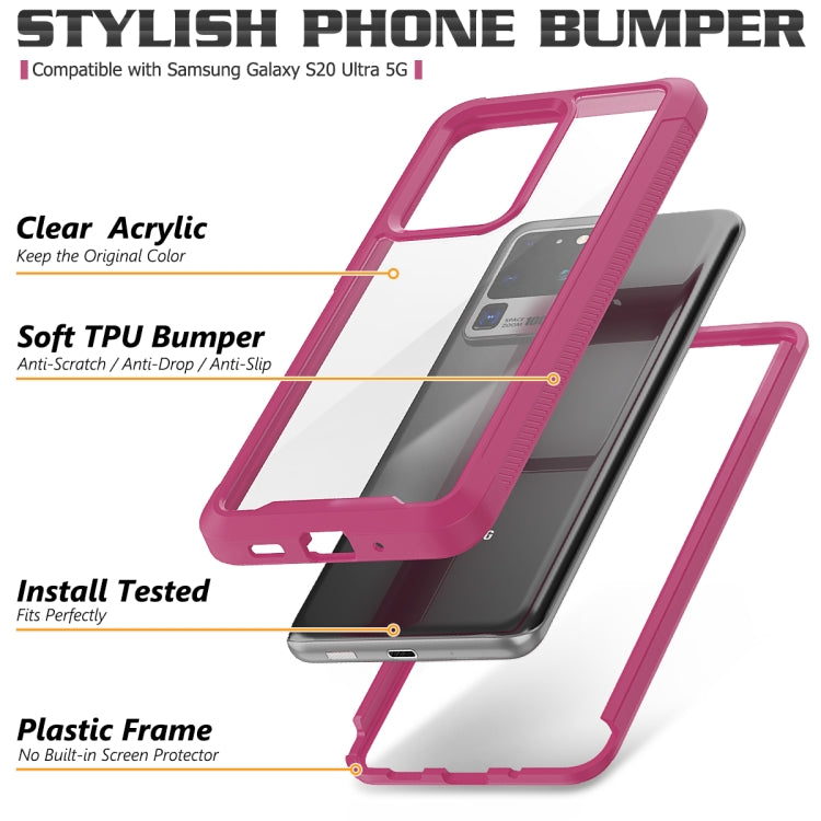 For Galaxy S20 Ultra Transparent Series Frame TPU + PC Dust-proof Scratch-proof Drop-proof Protective Case