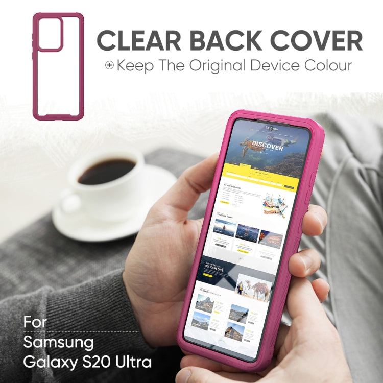 For Galaxy S20 Ultra Transparent Series Frame TPU + PC Dust-proof Scratch-proof Drop-proof Protective Case