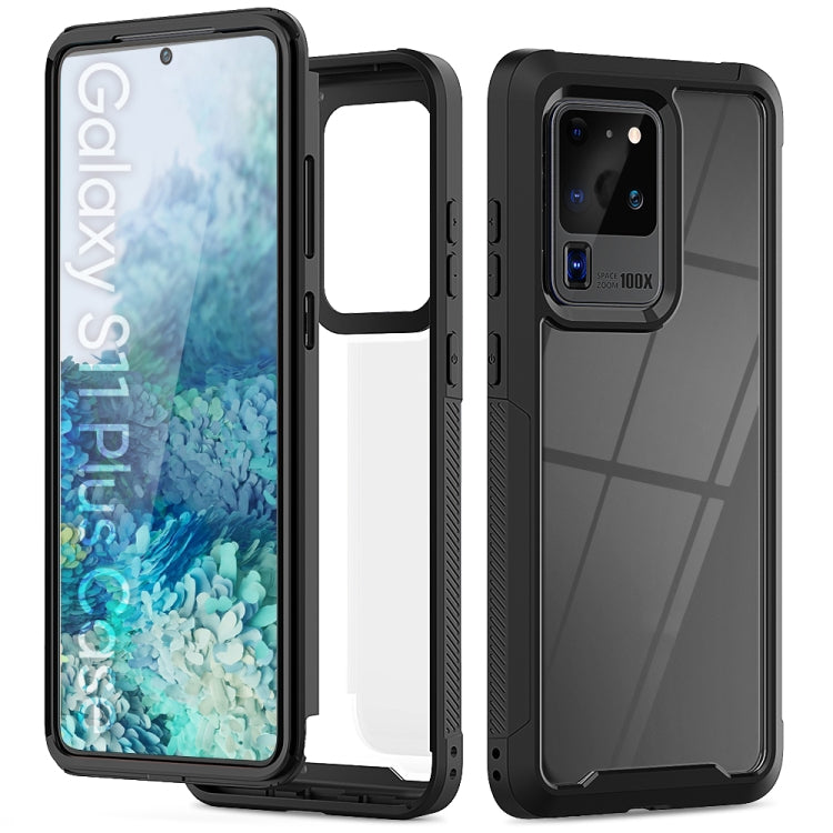 For Galaxy S20 Ultra Transparent Series Frame TPU + PC Dust-proof Scratch-proof Drop-proof Protective Case