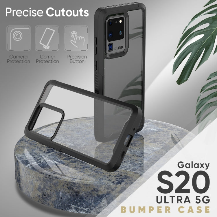 For Galaxy S20 Ultra Transparent Series Frame TPU + PC Dust-proof Scratch-proof Drop-proof Protective Case