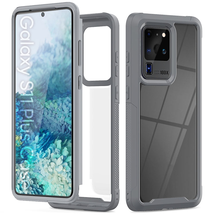 For Galaxy S20 Ultra Transparent Series Frame TPU + PC Dust-proof Scratch-proof Drop-proof Protective Case
