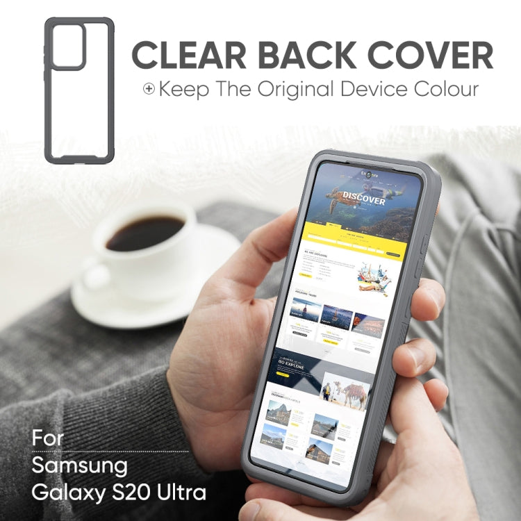 For Galaxy S20 Ultra Transparent Series Frame TPU + PC Dust-proof Scratch-proof Drop-proof Protective Case