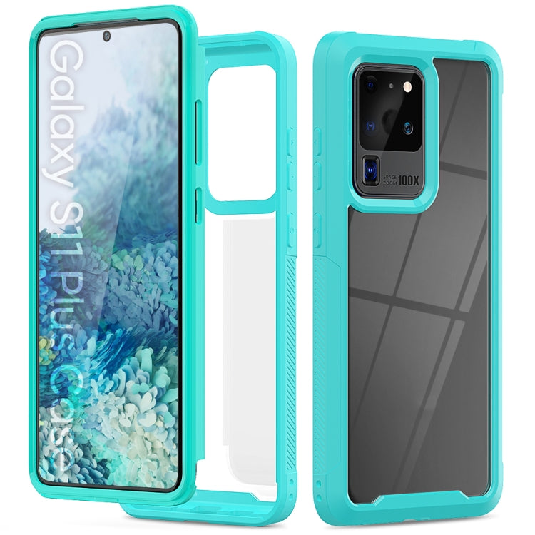For Galaxy S20 Ultra Transparent Series Frame TPU + PC Dust-proof Scratch-proof Drop-proof Protective Case