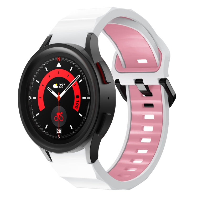 For Samsung Galaxy Watch5 Pro Wave Two Color Silicone Watch Band