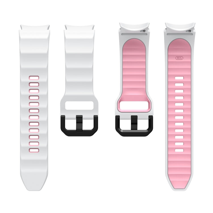For Samsung Galaxy Watch5 Pro Wave Two Color Silicone Watch Band